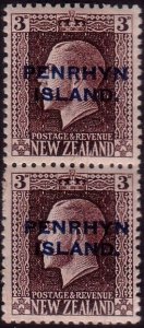 PENRHYN IS 1917-20 GV 3d 2 perf pair fine mint SG25b cat £70...............43450