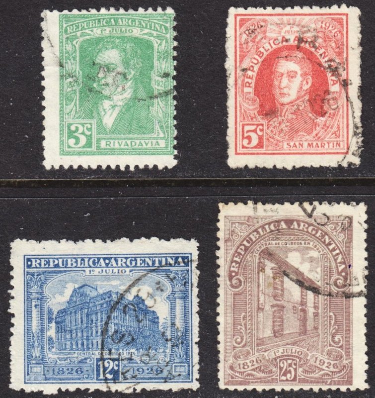 Argentina Scott 358-61 complete set F to VF used.  FREE...
