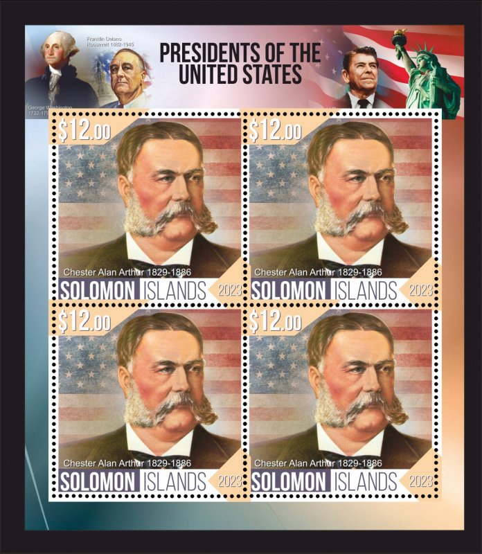 Stamps.USA Reagan, Linkoln,Roosevelt 8 sheets  perforated 2023 year Djibouti NEW