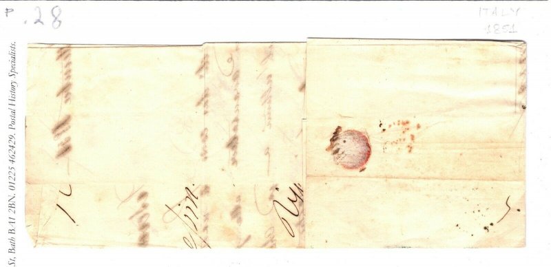 ITALY Entire Letter Cover Genoa EL 1862{samwells-covers} SP28