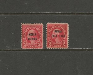 United States Postal Stamps #646,647