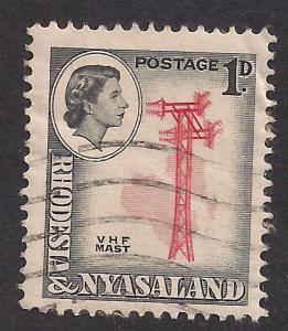 Rhodesia & Nyasaland 1959 - 62 QE2 1d VHF Mast used SG 19  ( E377 )