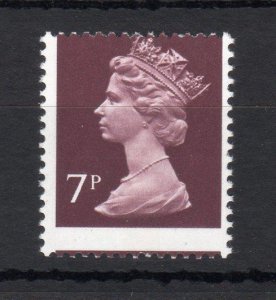 7p CENTRE BAND MACHIN UNMOUNTED MINT + PERFORATION SHIFT