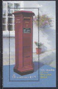 Guernsey # 768, Pillar Box, Souvenir Sheer, Mint NH, 1/2 Cat..