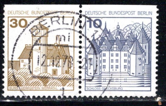 Germany Berlin Scott # 9N394, 9N391, used, se-tenant, Mi # W65