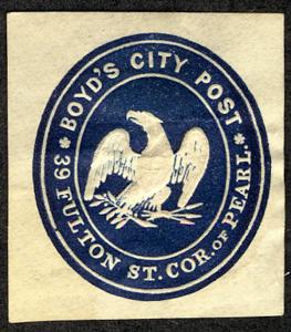 US #LOCAL 20LU4 SCV $175.00 VF+ mint, cut square, Boyd's City Post, nice and ...