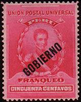 Peru SG#351 Mint - 1896 50c. - Official Stamps, Generals