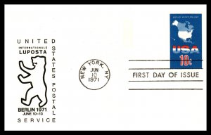 US UX59 Map Luposta U/A FDC Postal Card