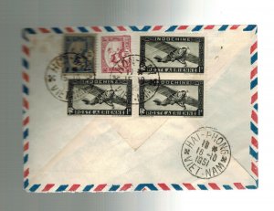 1951 Haiphong Vietnam airmail cover to paris France