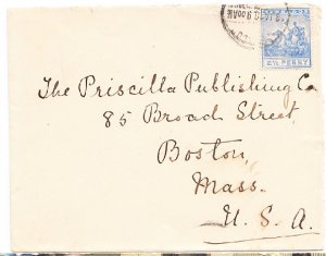 BARBADOS cover postmarked 19 Jav. 1910 the 2½ d rate to USA