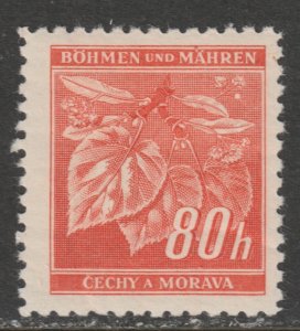 1941 Czech - Bohemia & Moravia - Sc 50 - MH VF - 1 single - Linden Leaves