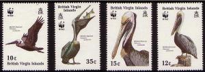 BVI Birds WWF Brown Pelican 4v SG#692-695 SC#621-624 MI#637-640