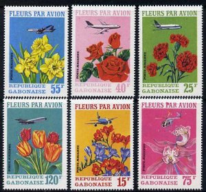 GABON - 1971 - Flowers by Air - Perf 6v Set - Mint Never Hinged