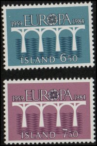 Iceland 588-89 - Mint-NH - Europa / Bridge (1984) (cv $3.65)