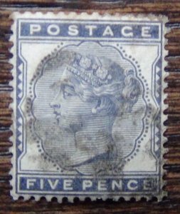 Great Britain 1880 - 1881 5d Indigo Used