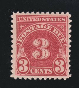 US J72 3c Postage Due Mint VF OG NH SCV $47.50