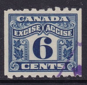 Canada van Dam FX48 1915 6c coil 2 leaf excise tax, VF Used Cat $70