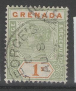 GRENADA SG55 1895 1/= GREEN & ORANGE FINE USED