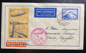 1929 Germany Graf Zeppelin LZ 127 Orient Flight Cover to Cairo Egypt # C36