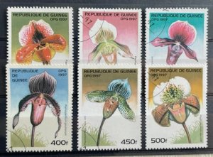 (751) GUINEA 1997 : Sc# 1375-1380 ORCHIDS FLOWERS - VFU