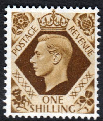 GB KGVI 1937 1/- 1s Bistre-Brown SG475 Mint Never Hinged MNH UMM