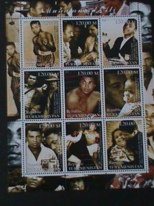 ​TURKMENISTAN-2001  MUHAMMED ALI-WORLD HEAVY WEIGHT BOXER-MNH-SHEET VF