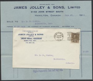 1918 James Jolley Wear Well Harness Advertising Cover With Enclosure Hamilton