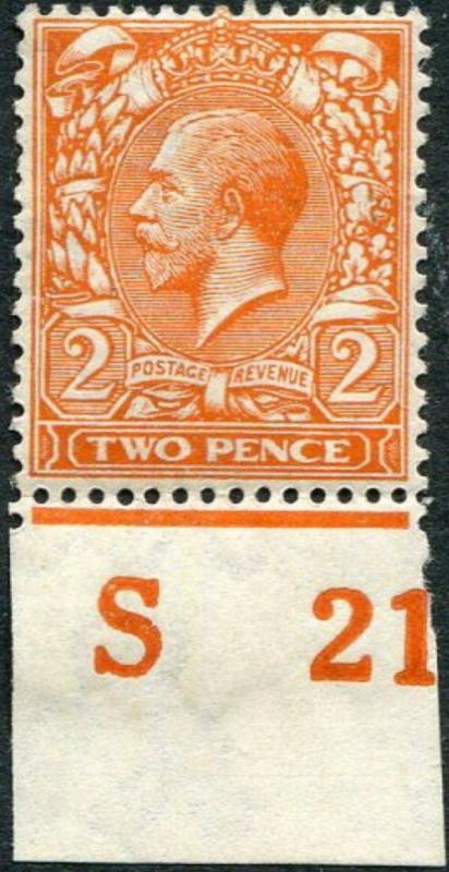 SG369 SPEC N19(7), 2d bright orange, LH MINT. DIE I. Cat £11. CONTROL S21