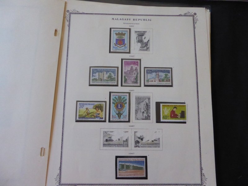 Malagasy Mostly MNH Stamp Collection on Scott Spec Album Pages