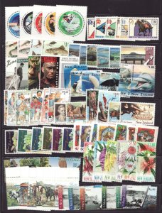 Two page lot of 1996-99 New Zealand Sets of MNH postage stamps Cv$206.60