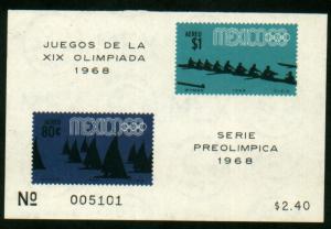 MEXICO C336a, Souvenir Sheet 4th Pre-Olympic Set MINT, NH. VF.