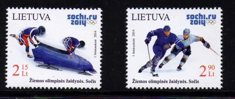 Lithuania Sc 1016-17 2014 Sochi Winter Olympics stamp set mint NH