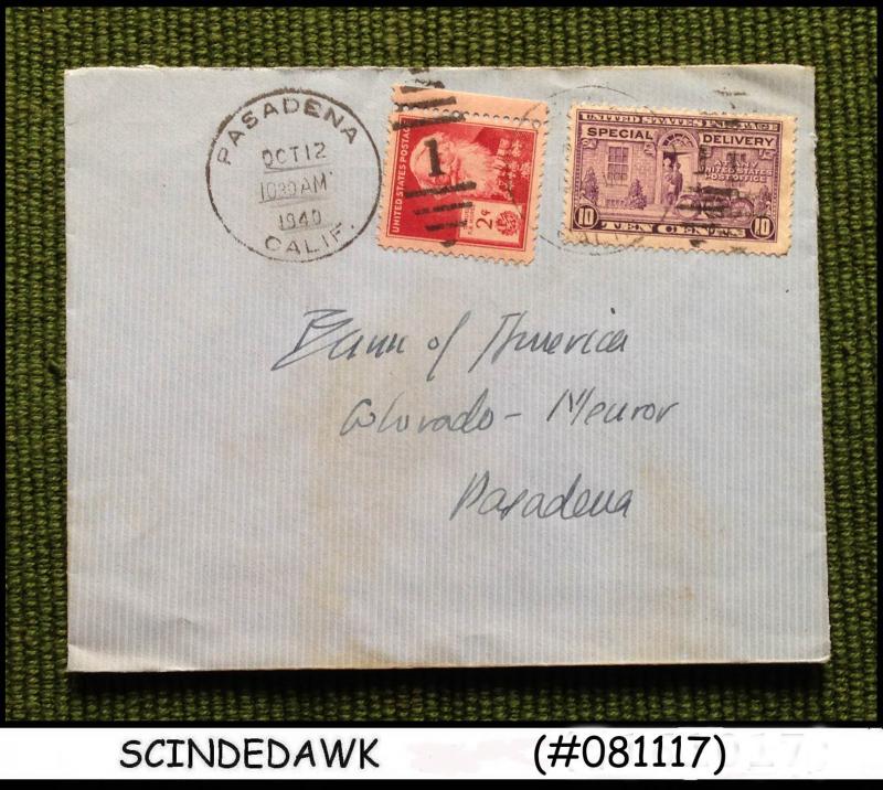 UNITED STATES USA - 1940 ENVELOPE TO PASADENA with STAMPS