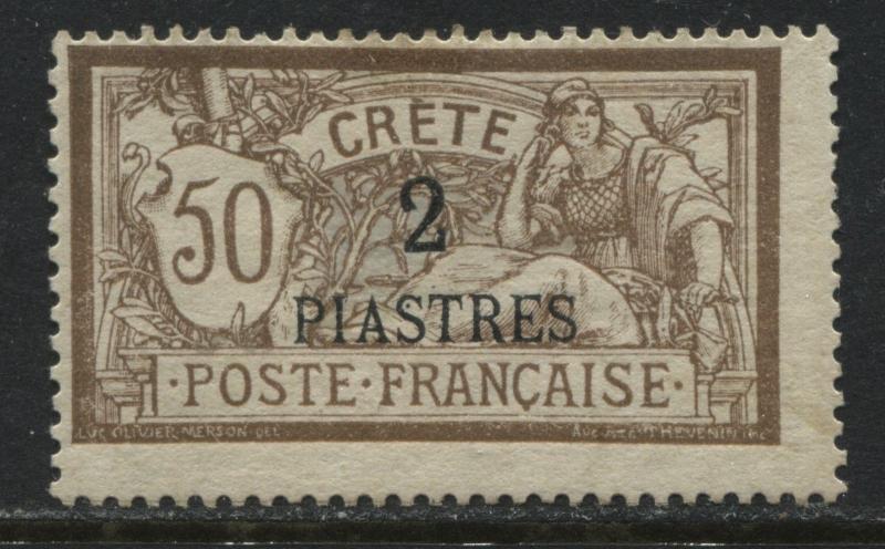 France Offices in Crete 1903 2 piasters on 50¢ mint o.g.  