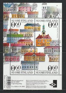 2002 Finland - Sc 1175 - MNH VF - Souvenir Sheet - Old Rauma, UNESCO