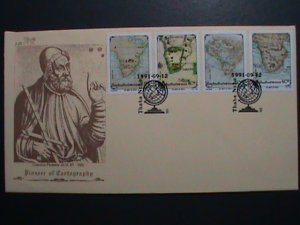 BOPHUTHASWANA-1991-PIONEER OF CARTOGRAPHY- RARE MAPS STAMPS SET-MNH FDC VF