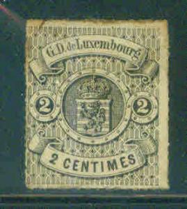 Luxembourg Scott 14 used 1867 2c black rouletted CV$16