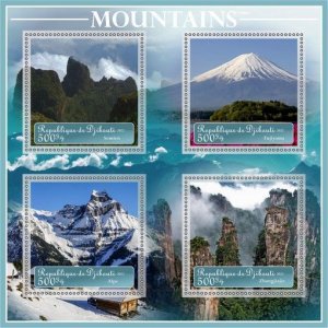 Stamps. Mountains   2022 year 1+1 sheets perforated  Djibouti