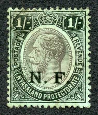 Nyasaland-Rhodesian Force SGN5 1/- Fine used (Top Value) Cat 80 pounds 