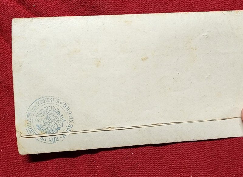 Antique German old paper document letter envelope w stamp 1900 Rotenburg