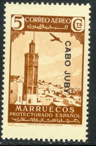 CAPE JUBY 1938 5c Airplane and Mosque de Baja Airmail Sc C1 MH