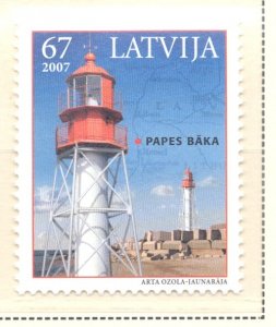 Latvia Sc 676 2007 Papes Lighthouse stamp mint NH