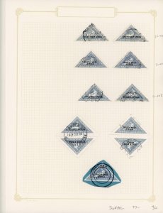 South West Africa 1927 SG 44A/B 55A/B 4d triangles used group cat 77 pounds 