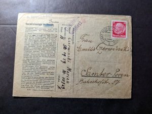 1940 Germany Concentration Camp Cover Donau St Georgen AD Gusen to Samter Posen