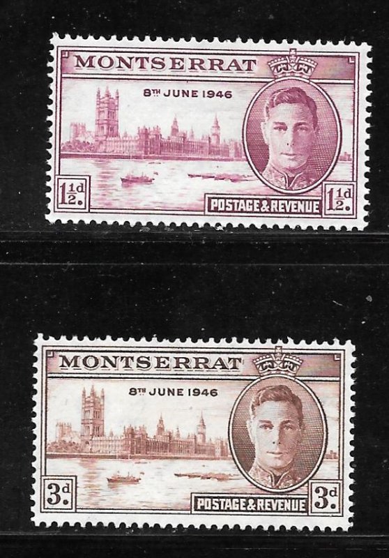 Montserrat 104-105: King George VI and Parliament in London, MH, F-VF