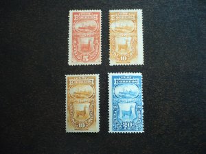 Stamps - Peru - Scott# J2,J3,J3a,J4a - Mint Hinged Part Set of 4 Stamps