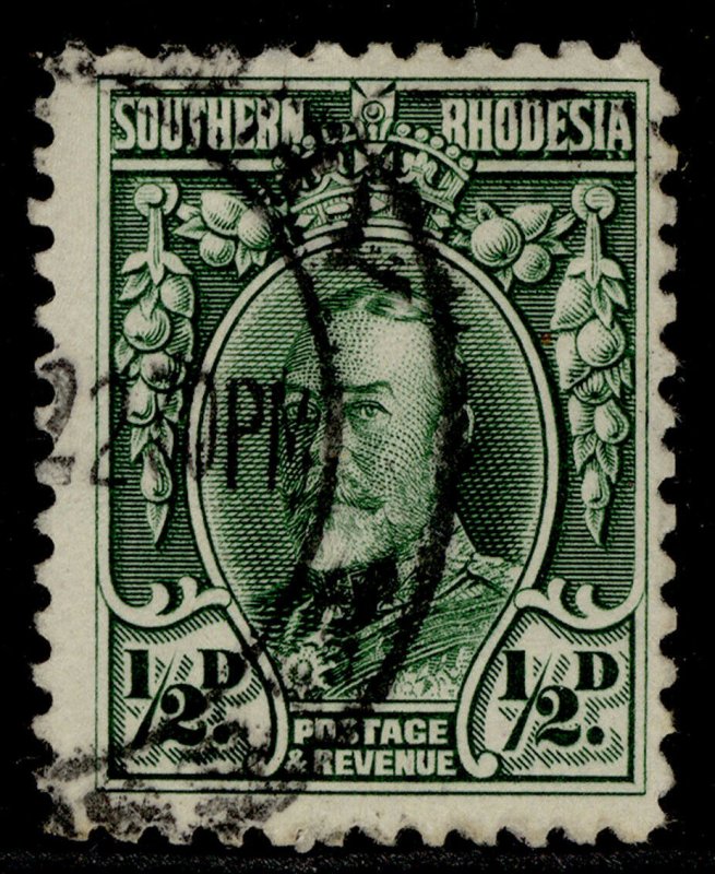 SOUTHERN RHODESIA GV SG15, ½d green, FINE USED. PERF 12 