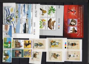 Uruguay MNH stamp collection complete year set 2010 to 2014  Catalog value $800 