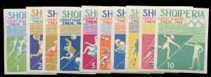 Albania #754-763 Cat$17.50, 1964 Olympics, imperf. set, never hinged