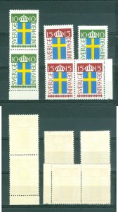 Sweden. 1955. 6 Stamp Mnh.  10 & 15 Ore  National Day June 6. Swedish Flag.